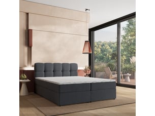 Lit avec rangement 180x200 cm <strong>MASSENO</strong> <strong></strong> coloris gris
