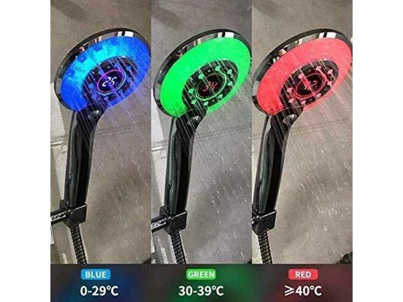  Enowelir douche led avec contrôle de température et affichage digital douchette 3 couleurs modes économie d'eau  - Conforama B