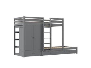 Lit simple 90x200 cm    coloris gris
