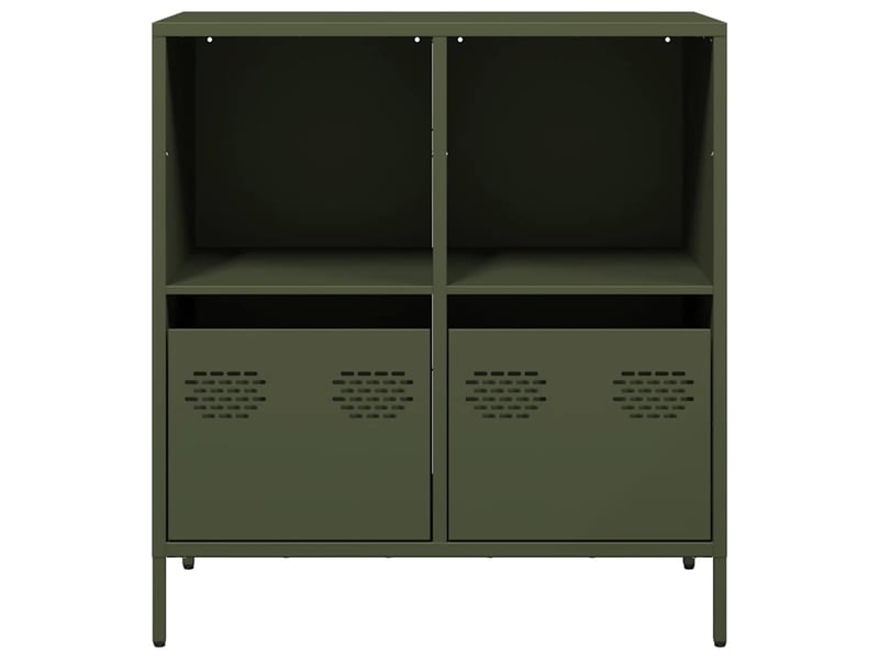  Buffet - bahut - meuble de rangement vert olive 68x39x73,5 cm acier laminé à froid  - Conforama D