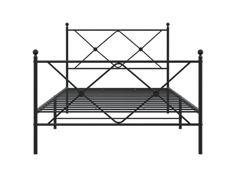  Lit simple- lit adulte -  cadre de lit métal sans matelas et pied de lit noir 100x200 cm  - Conforama C