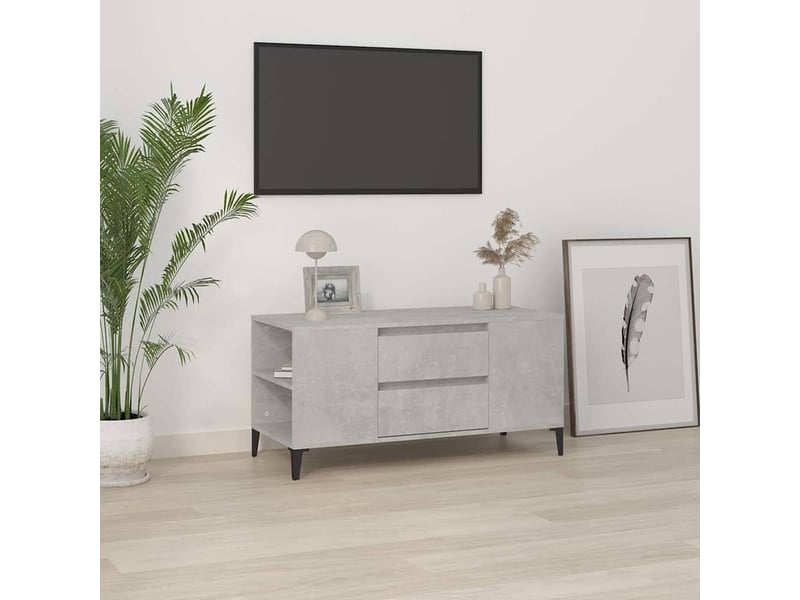  Meuble tv - banc tv - meuble de rangement gris béton 102x44,5x50 cm bois d'ingénierie  - Conforama B