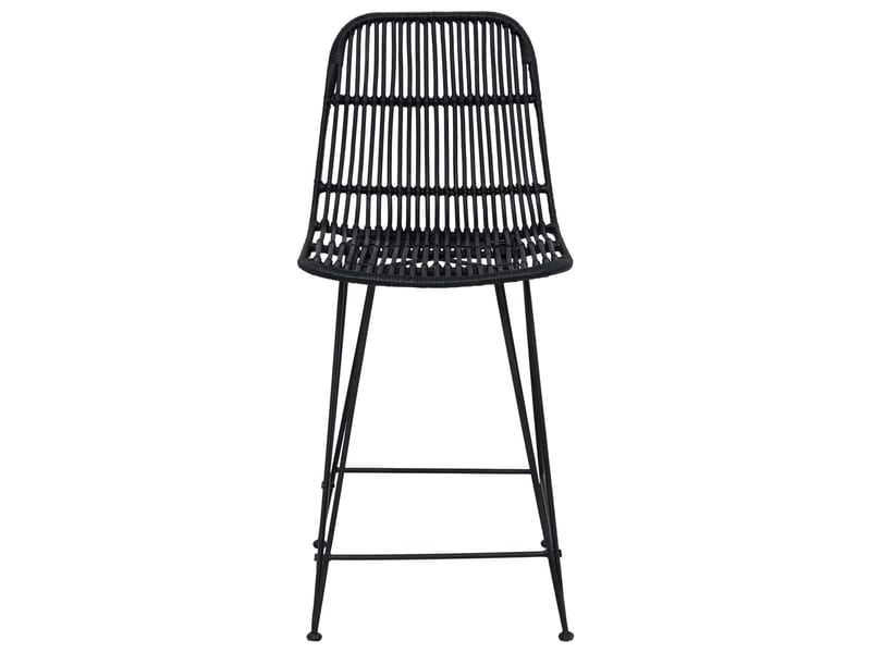  Lot de 2 tabouret de bar, chaise de bar noir 44x54x96 cm rattan et acier  - Conforama E