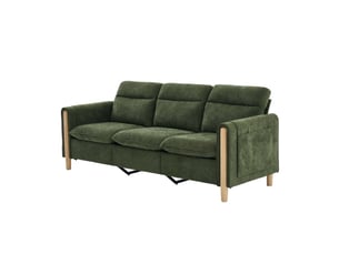 Canapé d'angle réversible fixe <strong>STILVORA</strong> <strong></strong> 3 places Tissu vert avec coffre de rangement