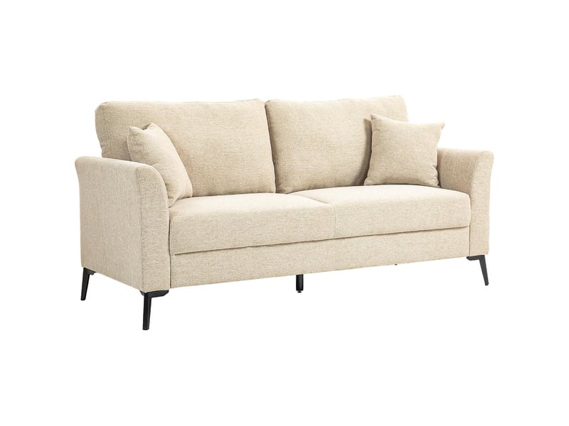  Canapé 2 places effet lin 179 x 80 x 89 cm beige  - Conforama A