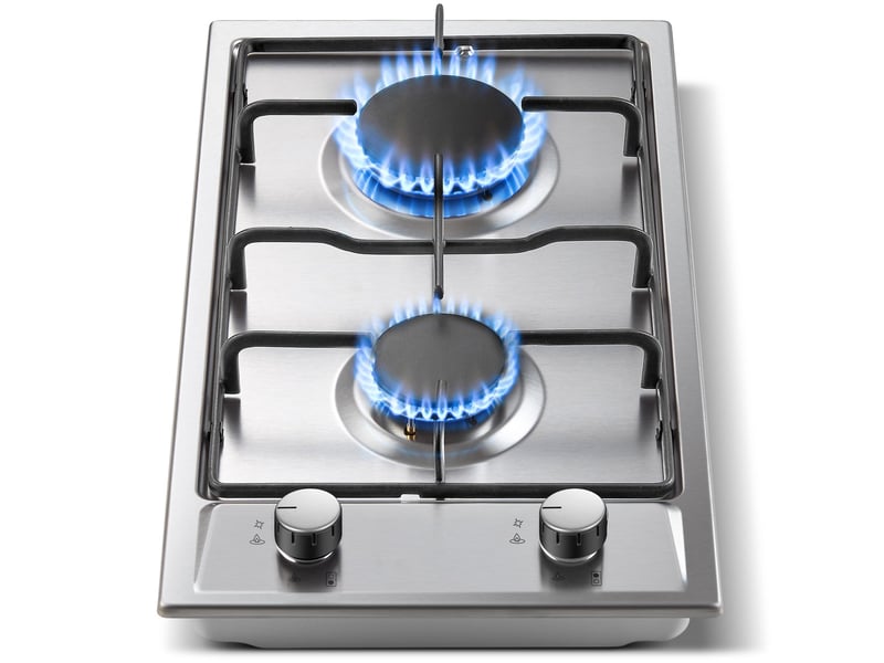 Plaque de cuisson gaz 2 feux, plaque gaz encastrable 30 cm en acier inoxydable, allumage automatique, puissance totale 4200 w - Conforama A