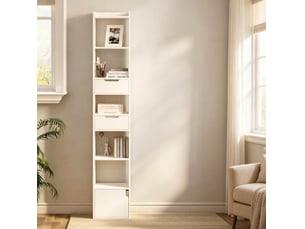 Bibliotheque coloris  blanc 6 étagère(s) WISHDOR  - 33 cm x 181 cm