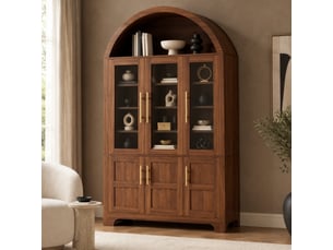 Vitrine coloris bois foncé <strong>MAISENTIEL</strong> <strong></strong> - 110 cmx185 cm
