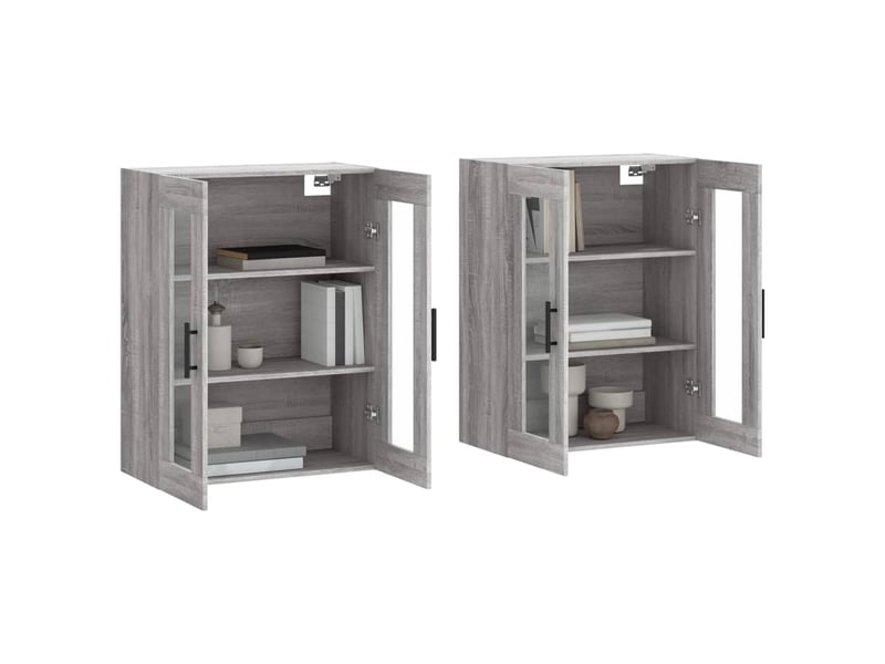  Armoires murales 2 pcs sonoma gris bois d'ingénierie shl91500  - Conforama C
