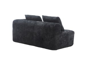 Canapé droit fixe <strong></strong> <strong></strong> 1 place Tissu noir avec coffre de rangement