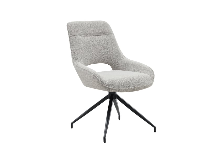  Lot de 2 chaises de salle à manger pivotantes à 360° en tissu gris beige W3658P391045 - Conforama A