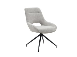 Lot de 2 chaises de salle à manger pivotantes à 360° en tissu gris beige