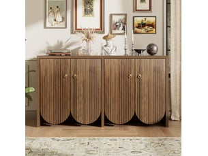 Buffet 4 porte(s) 0 tiroir(s) <strong></strong> <strong></strong> - 147 cm coloris bois foncé