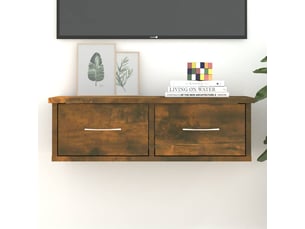 Étagère de rangement, armoire murale chêne fumé 60x26x18,5 cm bois d'ingénierie
