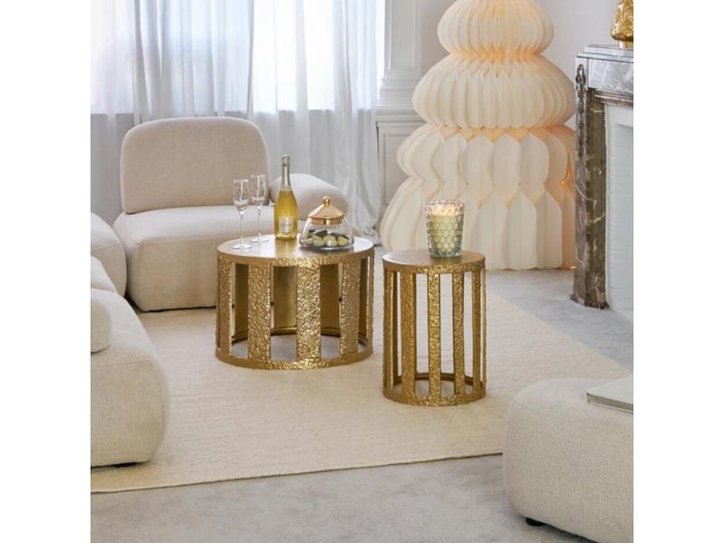  Table d'appoint design en métal gwene 45cm doré  - Conforama D