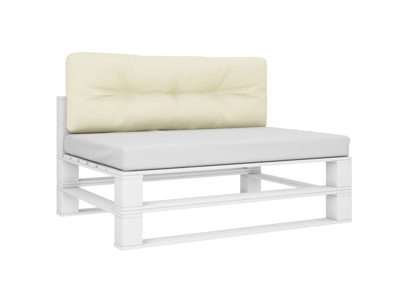 Coussin de palette, coussin de chaise, coussin de canapé crème 120x40x12 cm tissu cf55330 - Conforama C