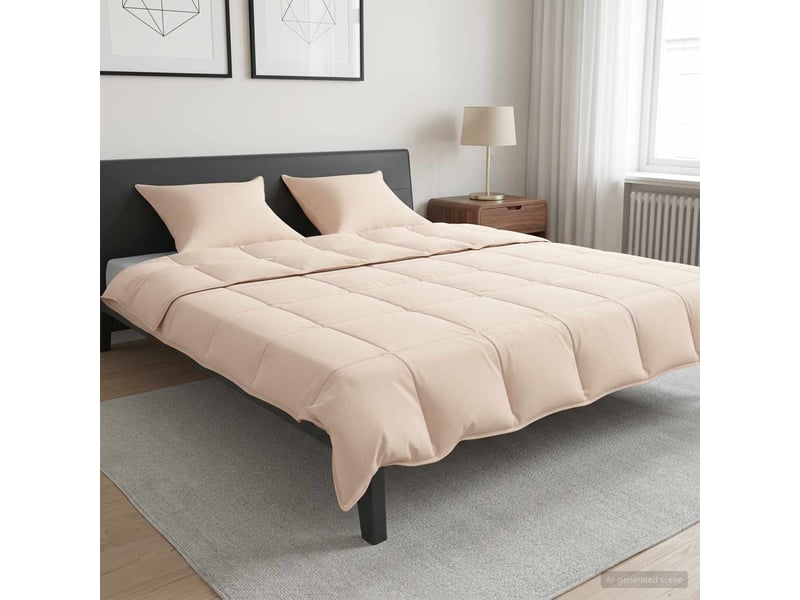  Ensemble de duvet 2 pcs - couette 260 x 240 cm toutes saisons beige  - Conforama B
