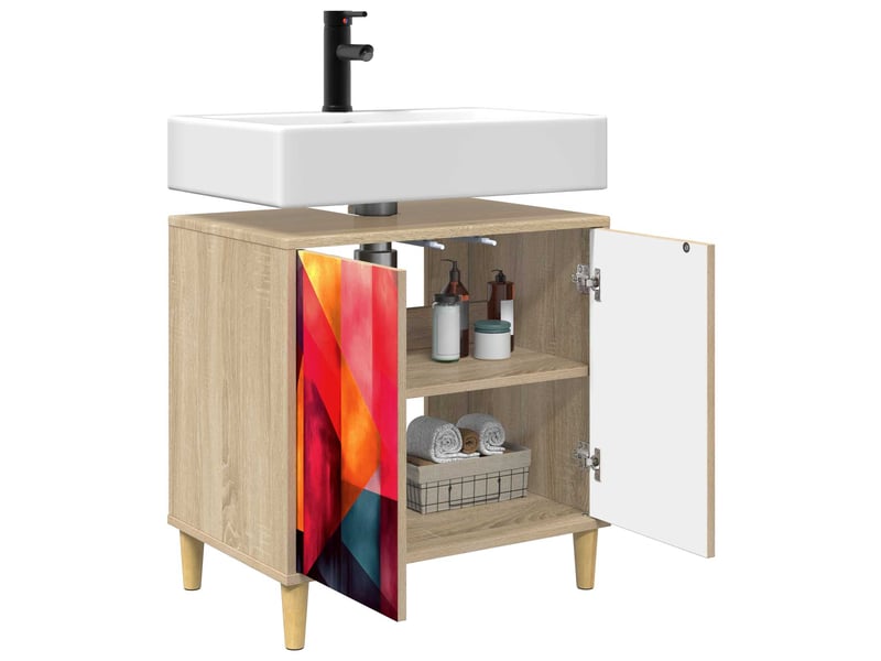  Armoire de salle de bain, meuble de rangement heesch sonoma 60x40x60 cm  - Conforama C