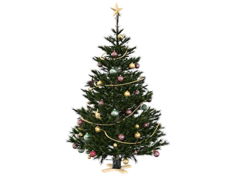  Pied de sapin de noël noir 50 x 50 x 16 cm bois de pin massif  - Conforama C