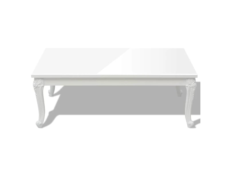  Table basse - table de salon - table à thé 115x65x42 cm blanc brillant  - Conforama C