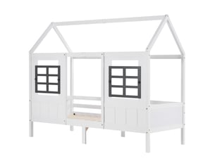 Lit cabane 90x200 cm BEAOK coloris blanc