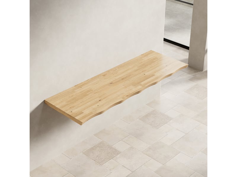  Étagère en bois massif, 140 cm, couleur naturelle, pour une utilisation individuelle ou en combinaison avec des meubles.  - Conforama C