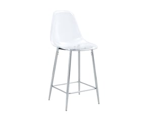 tabouret de bar  HAUSS SPOLE  - transparent hauteur d'assise 65 cm vendu Par paire