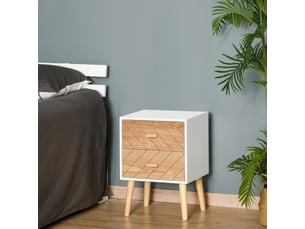 Table de chevet chiffonnier commode meuble de rangement avec 2 tiroirs scandinave en bois 40l x 30l x 56h cm