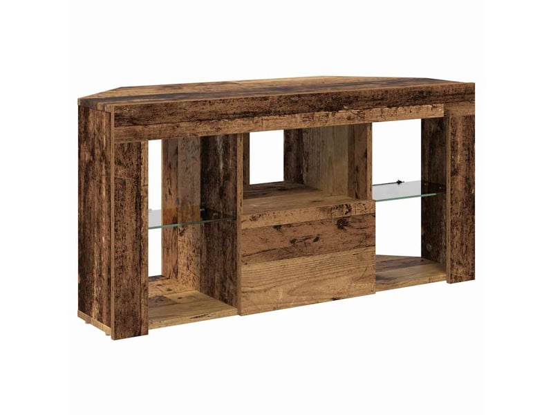  Meuble tv d'angle moderne chic 100 x 40 x 50 cm rangement optimisé finition mate en bois d'ingénierie bois ancien 02_0054705  - Conforama D