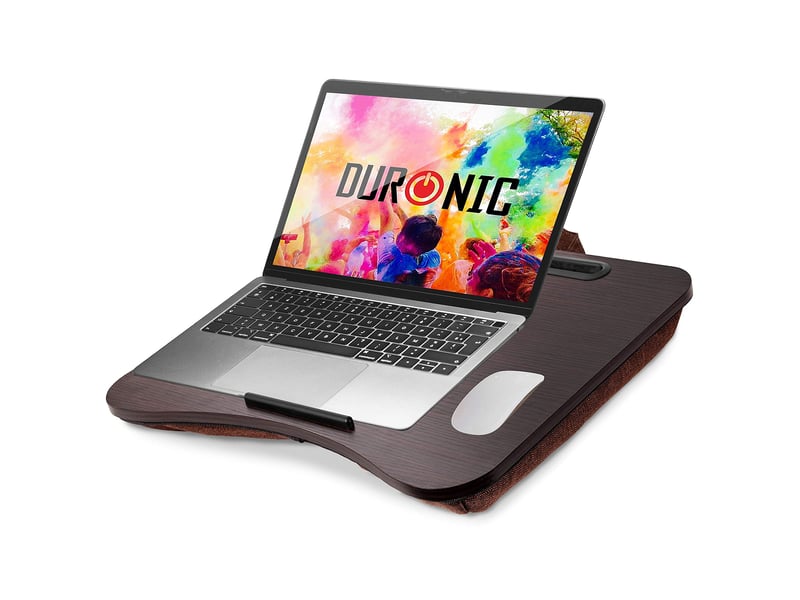 Duronic dml432 plateau pour ordinateur portable avec coussin en polystyrène ergonomique ; support pour tablette ; table à poser sur les genoux ; pour travail, lecture, dessin, devoirs, étude, films - Conforama A