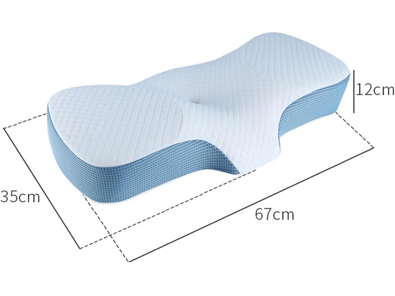  Oreiller cervical memory foam, oreiller cervicales douloureuses ergonomique, oreiller pour les dormeurs,63*12*36cm  - Conforama C