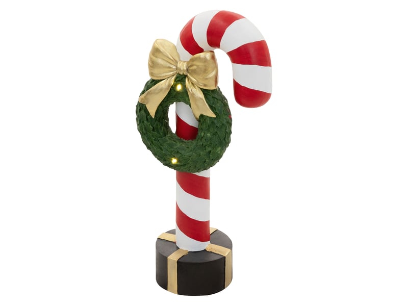  Ecd germany figurine sucre d’orge avec éclairage led, 68 cm, canne à sucre sur pied avec couronne et nœud doré, bâtonnet lumineux à piles, décoration de noël, déco pour le salon et les fêtes ECD Germany GmbH - Conforama A