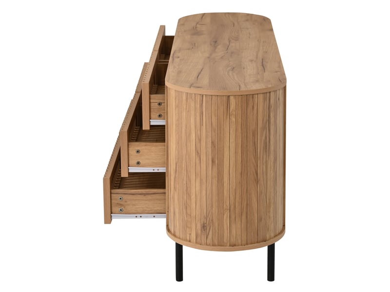  Buffet bas 160x40x70 cm à 6 tiroirs en mdf coloris bois naturel  - Conforama R