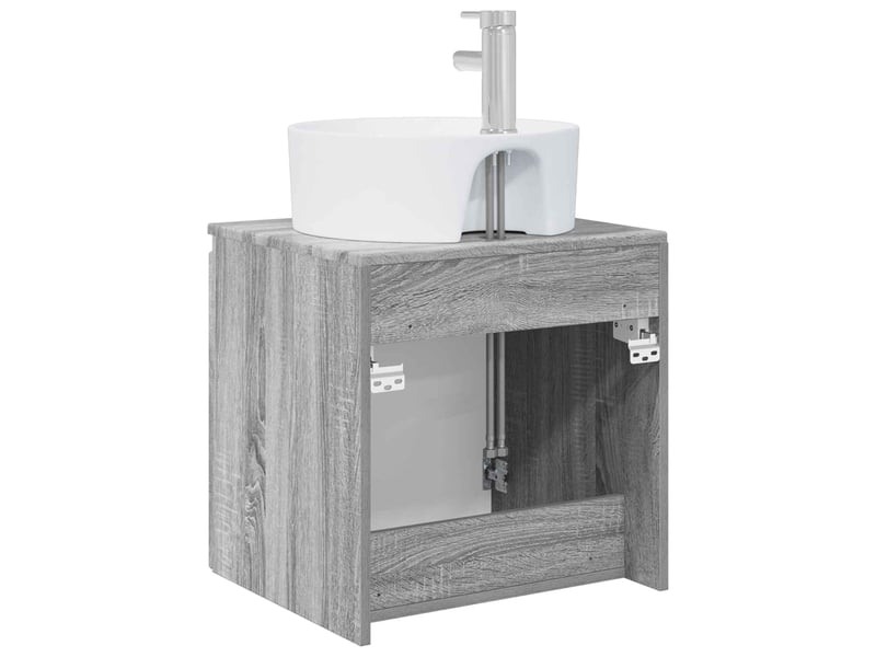 Vanité de lavabo mural, meuble de rangement sonoma gris 49.5x44.5x65 cm shl3530 - Conforama E