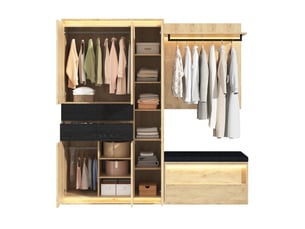 Armoire 6 porte(s) battante 4 tiroir(s) MAISENTIEL coloris bicolore largeur 200 cm