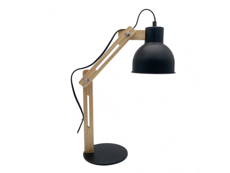  Lampe de bureau fabrilamp baptista noirhêtre 1 x e27 articulée orientable 46x14x35 cm 162071009 - Conforama A