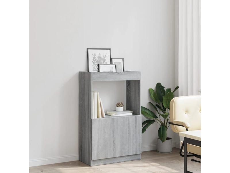  Buffet haut, meuble de rangement sonoma gris 63x33x100 cm bois d'ingénierie  - Conforama D