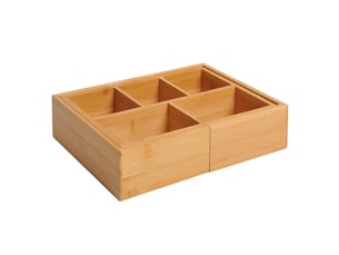 Organisateur de tiroir extensible en bambou naturel 24,6 x 17,6 x 7 cm