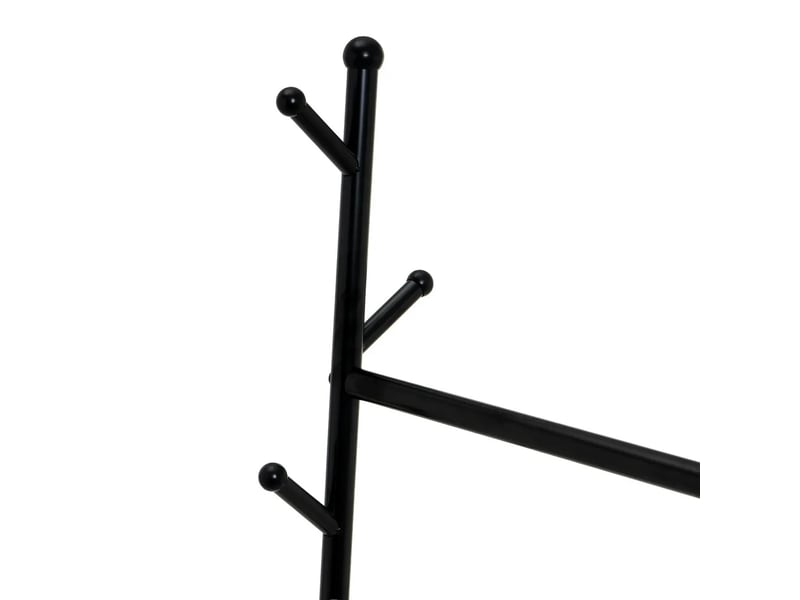 Portemanteau penderie sur roulettes en métal noir avec étagère à chaussures-longueur 84 × profondeur 44 × hauteur 170 cm - Conforama C