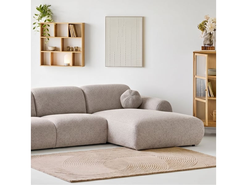  Tapis 160x230cm tufté main marron lignes courbes en relief - linus LINUS - Conforama B