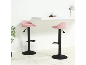 Lot de 2 tabouret de bar, chaise de bar rose velours shl3006