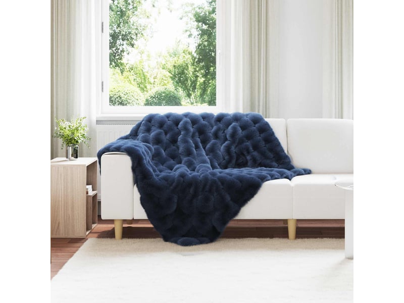  Couverture décorative, couverture antidérapante en fausse de lapin 4 pc 8.1 kg shl859  - Conforama B