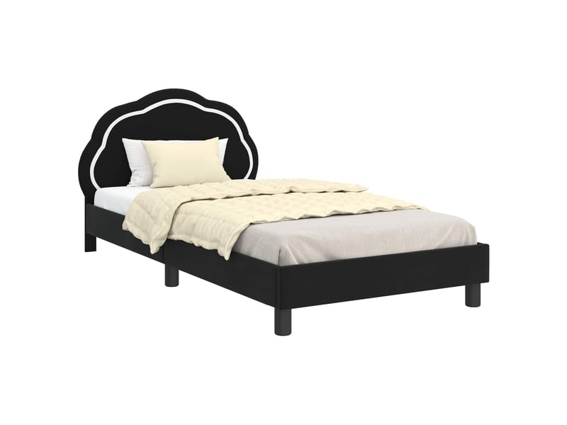  Cadre de lit pour enfants - lit jeune avec tête de lit noir 90 x 190 cm  - Conforama A