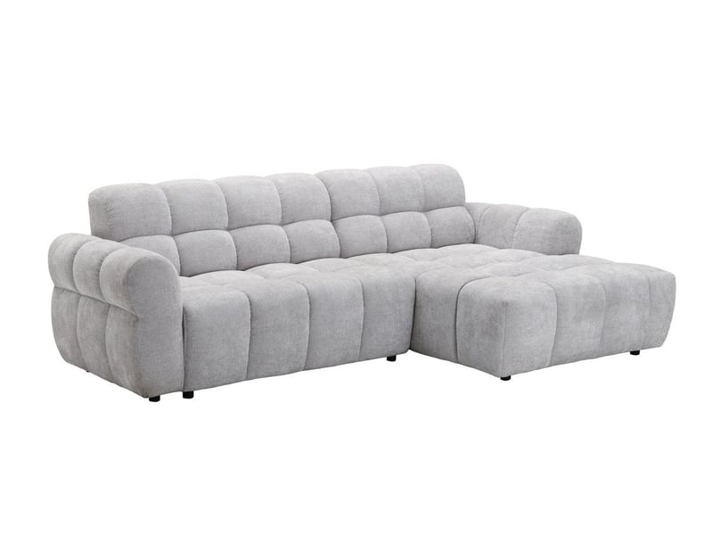  Canapé d'angle fixe en velours texturé gris clair jarod - angle droit GB613AR-3M-GRICL - Conforama A