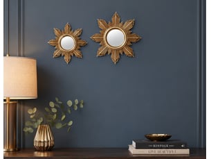 Miroir arrondi(e) à fixer coloris doré <strong>EMDE</strong> <strong></strong> - 19 cm x 19 cm
