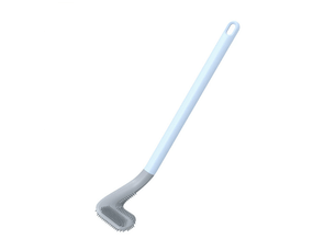 Brosse wc incurvée en silicone pour le nettoyage de la salle de bain - fixation murale, flexible, hygiénique 40 x 7,2 x 5 cm