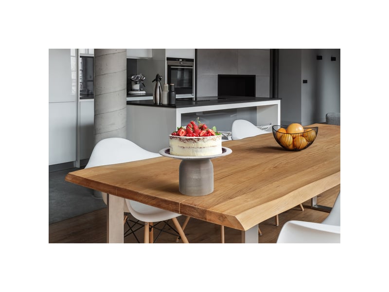  Présentoir à gâteaux art déco en fer argent et prune  - Conforama B