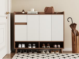 Buffet 4 porte(s) 1 tiroir(s) <strong>BGSRYAO</strong> <strong></strong> - 120 cm coloris marron