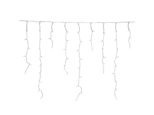 Rideau lumineux stalactite d'extérieur l. 500 cm 300 led blanc froid 13 fonctions sur secteur