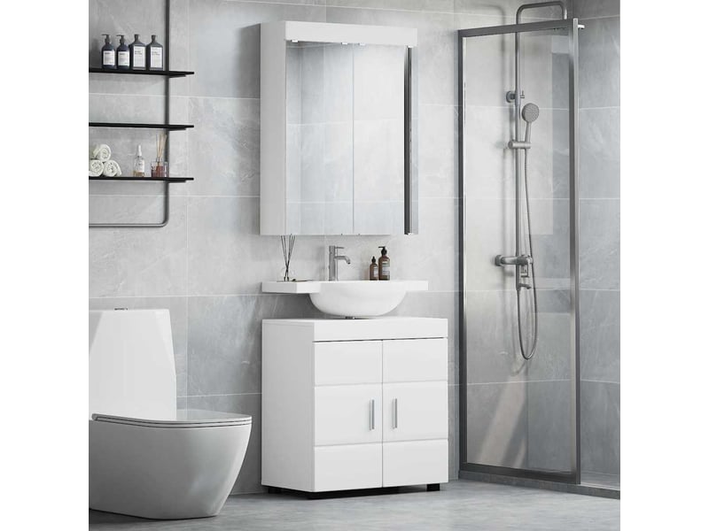  Ensemble de mobilier de salle de bain tulum 2 pièces blanc cf64715  - Conforama B